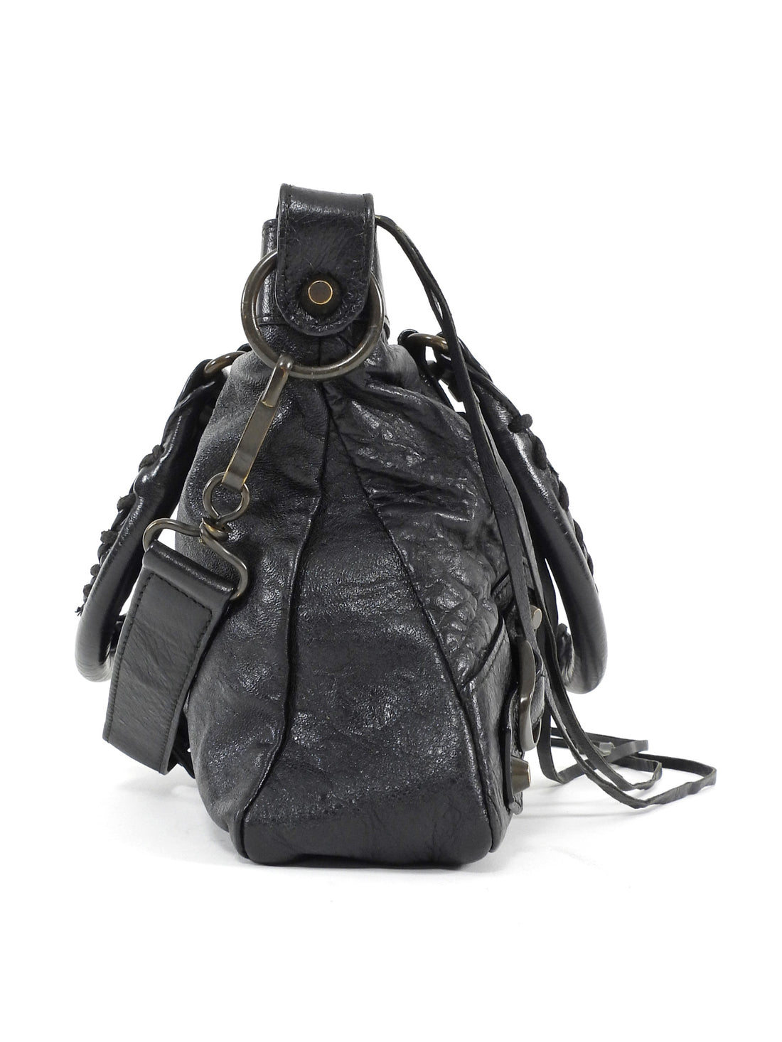 Balenciaga Black Leather Classic Moto City First Bag