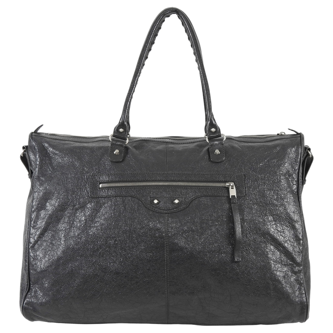 Balenciaga Dark Grey AW2009 Arena Lambskin Leather Large Weekender Duffle Bag