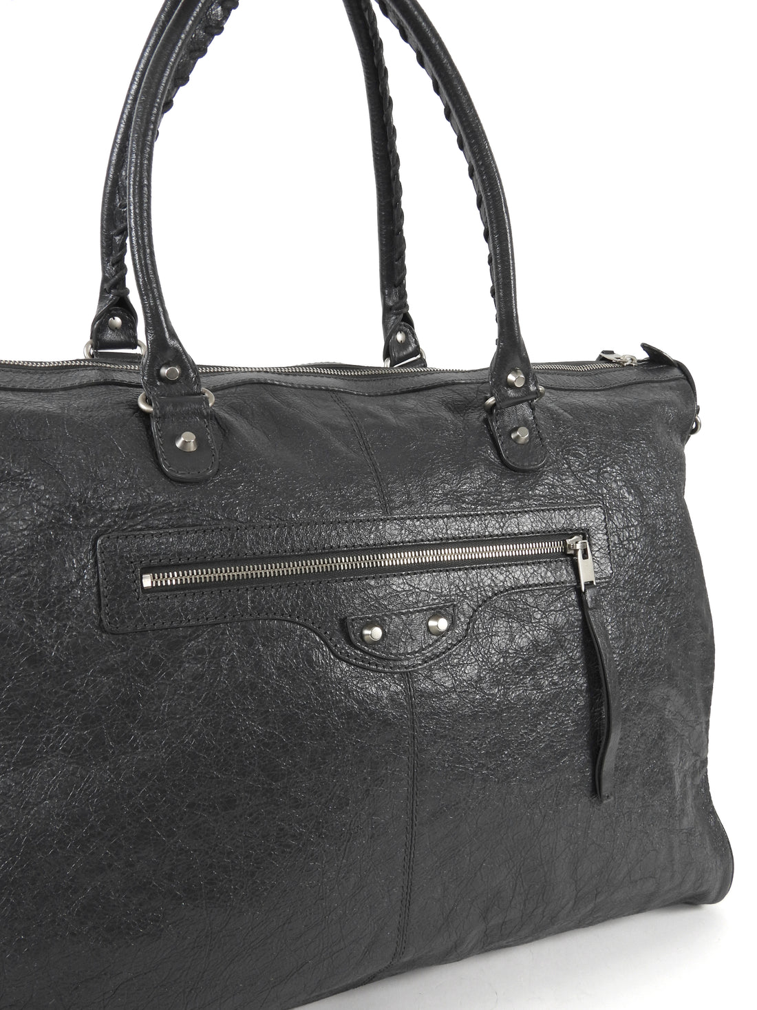 Balenciaga Dark Grey AW2009 Arena Lambskin Leather Large Weekender Duffle Bag