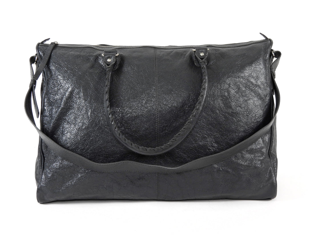 Balenciaga Dark Grey AW2009 Arena Lambskin Leather Large Weekender Duffle Bag