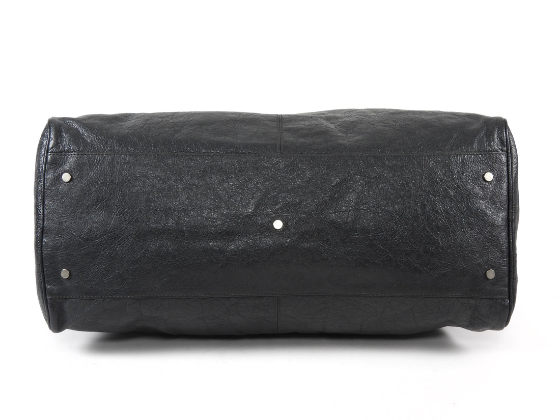 Balenciaga Dark Grey AW2009 Arena Lambskin Leather Large Weekender Duffle Bag