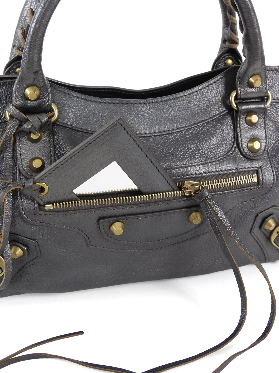 Balenciaga Brown Pewter SS2013 Dark Brown Pewter City The First Bag
