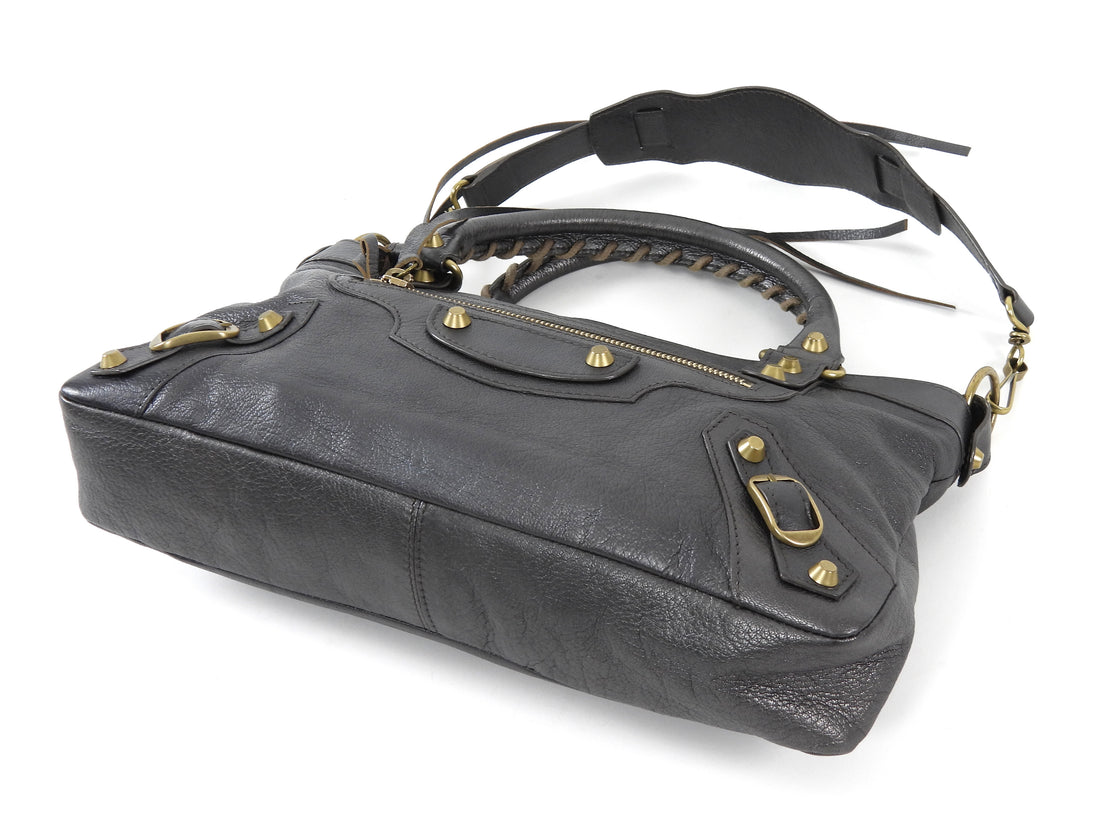 Balenciaga Brown Pewter SS2013 Dark Brown Pewter City The First Bag