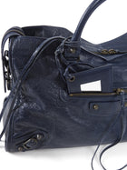 Balenciaga Midnight Navy AW2015 Arena Lambskin Leather Medium Classic City Moto Bag Medium