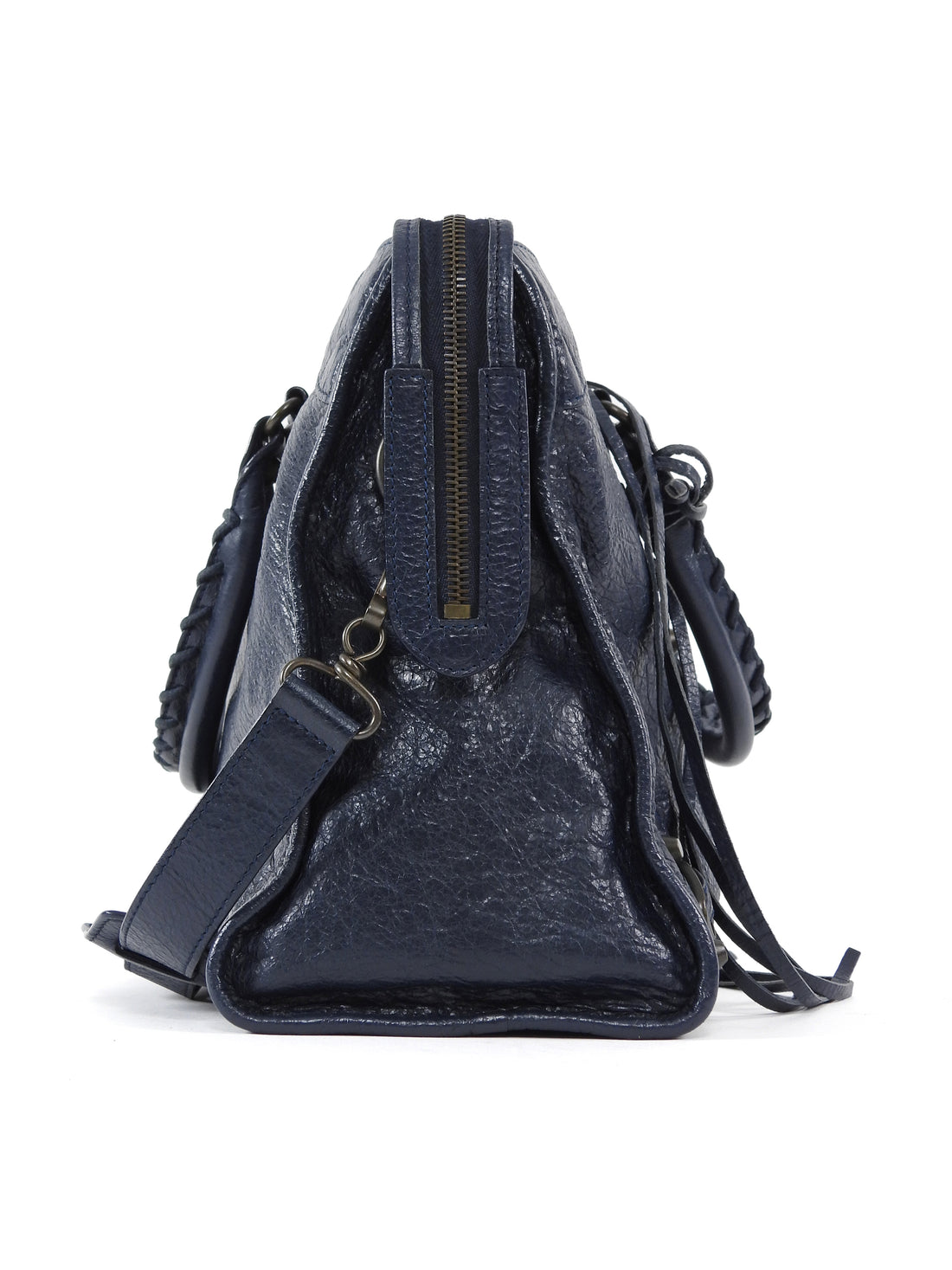 Balenciaga Midnight Navy AW2015 Arena Lambskin Leather Medium Classic City Moto Bag Medium