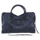 Balenciaga Midnight Navy AW2015 Arena Lambskin Leather Medium Classic City Moto Bag Medium
