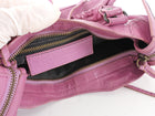 Balenciaga Pink Rose Berlingot Leather Classic Moto City Bag