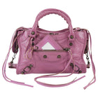 Balenciaga Pink Rose Berlingot Leather Classic Moto City Bag