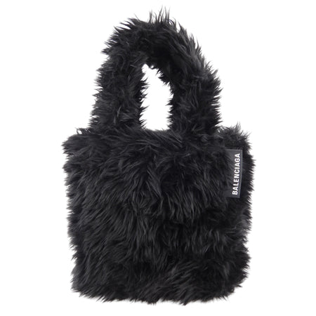 Balenciaga Black Faux Fur Everyday Two Way Tote Bag