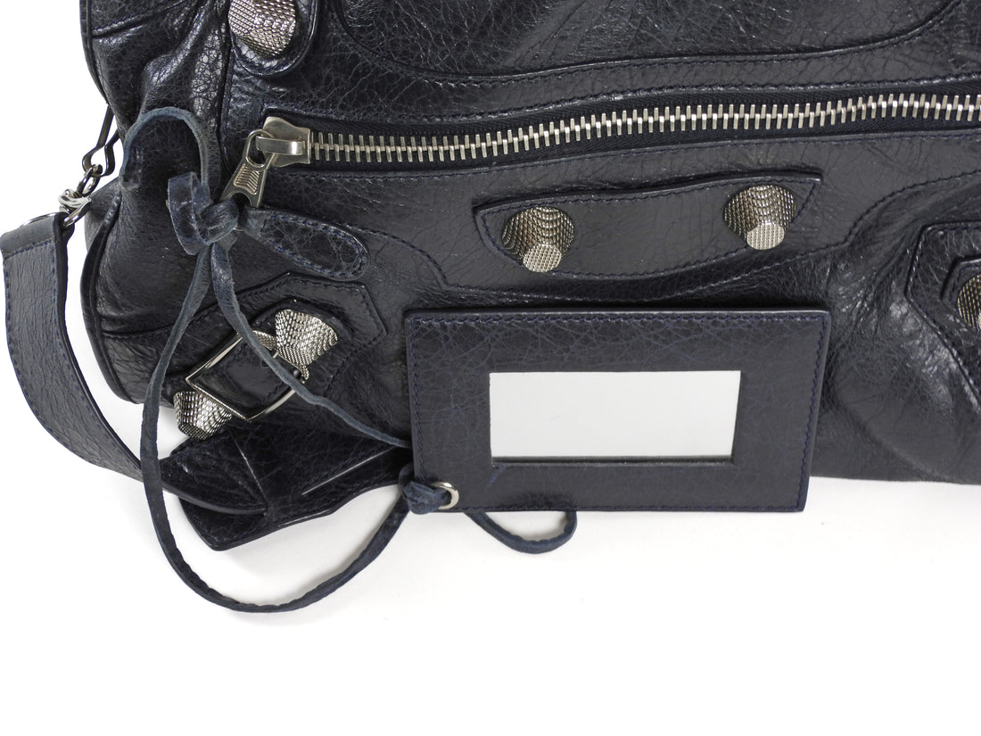 Balenciaga Midnight Navy Arena Lambskin Giant 21 Classic City Medium Bag