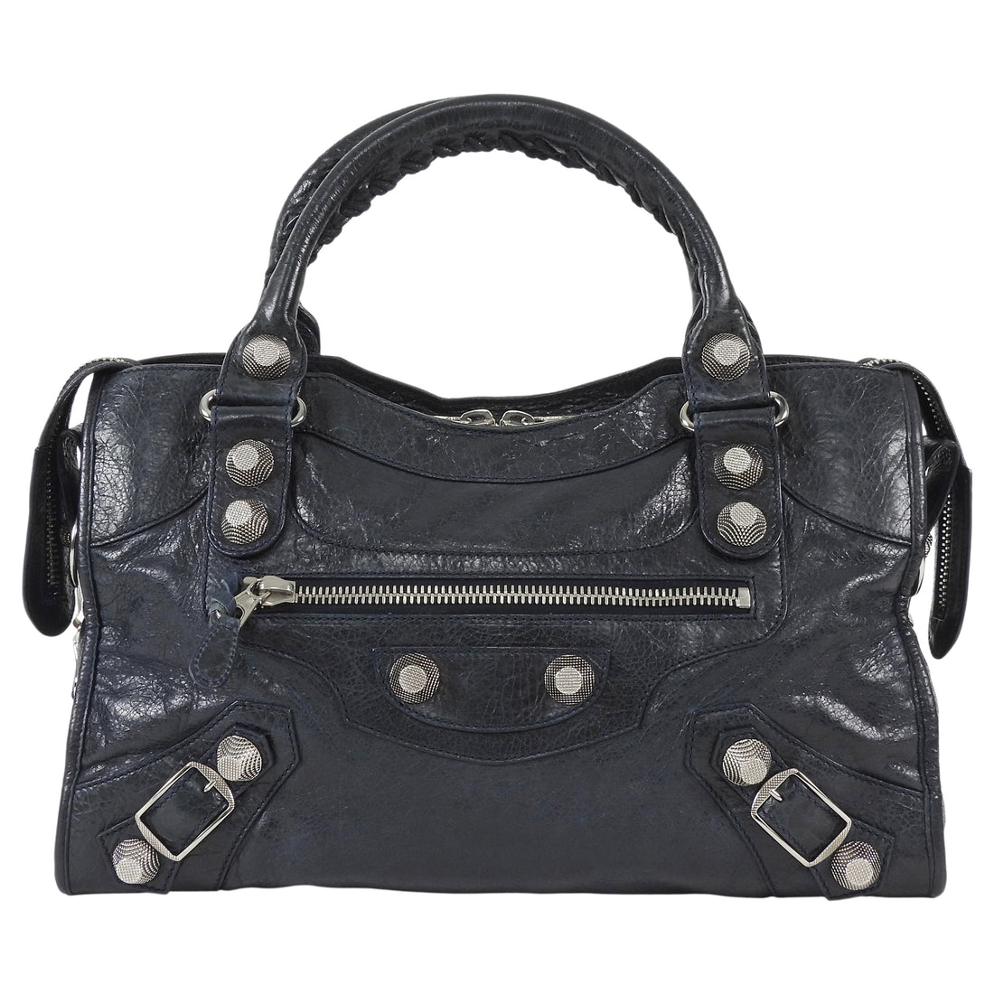 Balenciaga Midnight Navy Arena Lambskin Giant 21 Classic City Medium Bag
