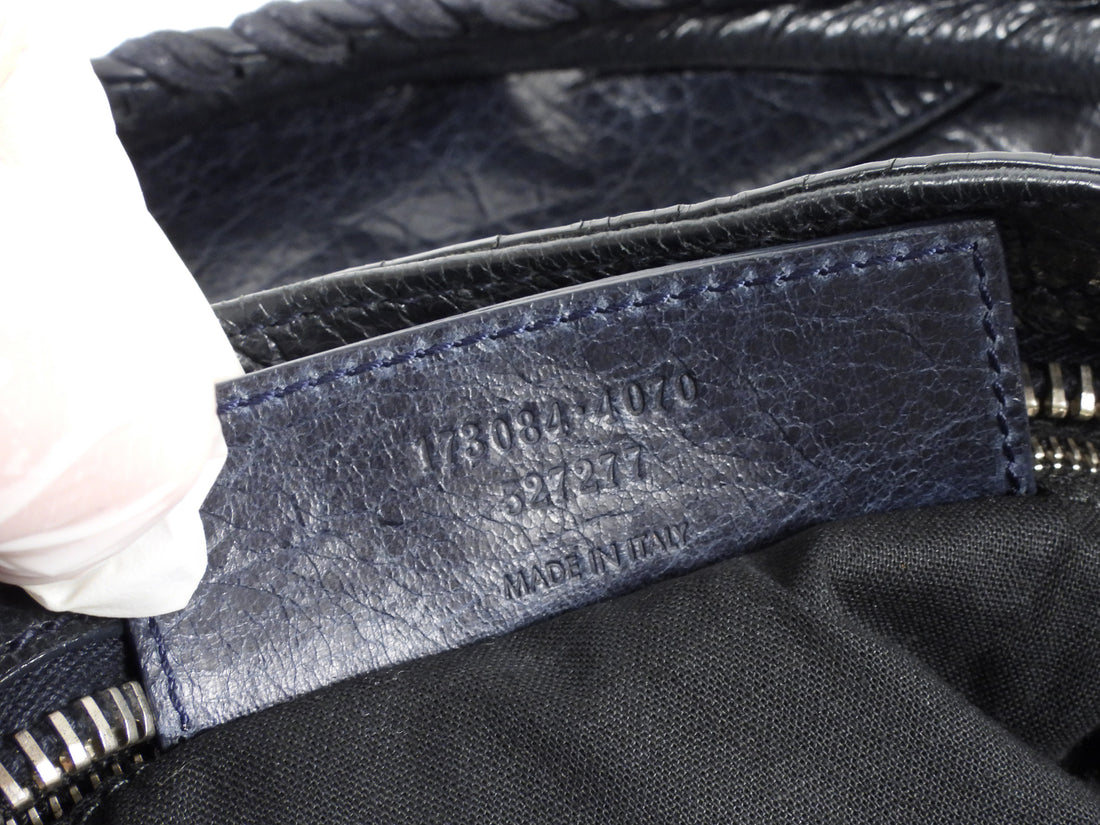 Balenciaga Midnight Navy Arena Lambskin Giant 21 Classic City Medium Bag