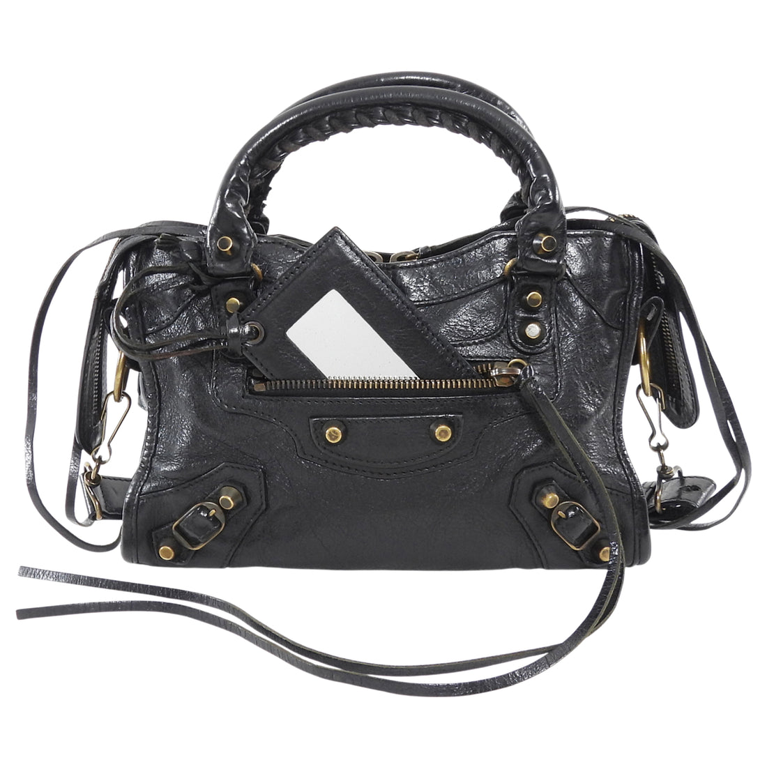 Balenciaga Black Leather Mini Classic City Bag
