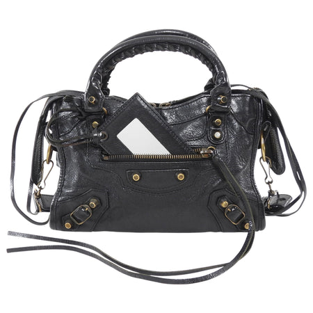 Balenciaga Black Leather Mini Classic City Bag