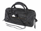 Balenciaga 2009 Black Lambskin Twiggy Moto City Duffle Bag
