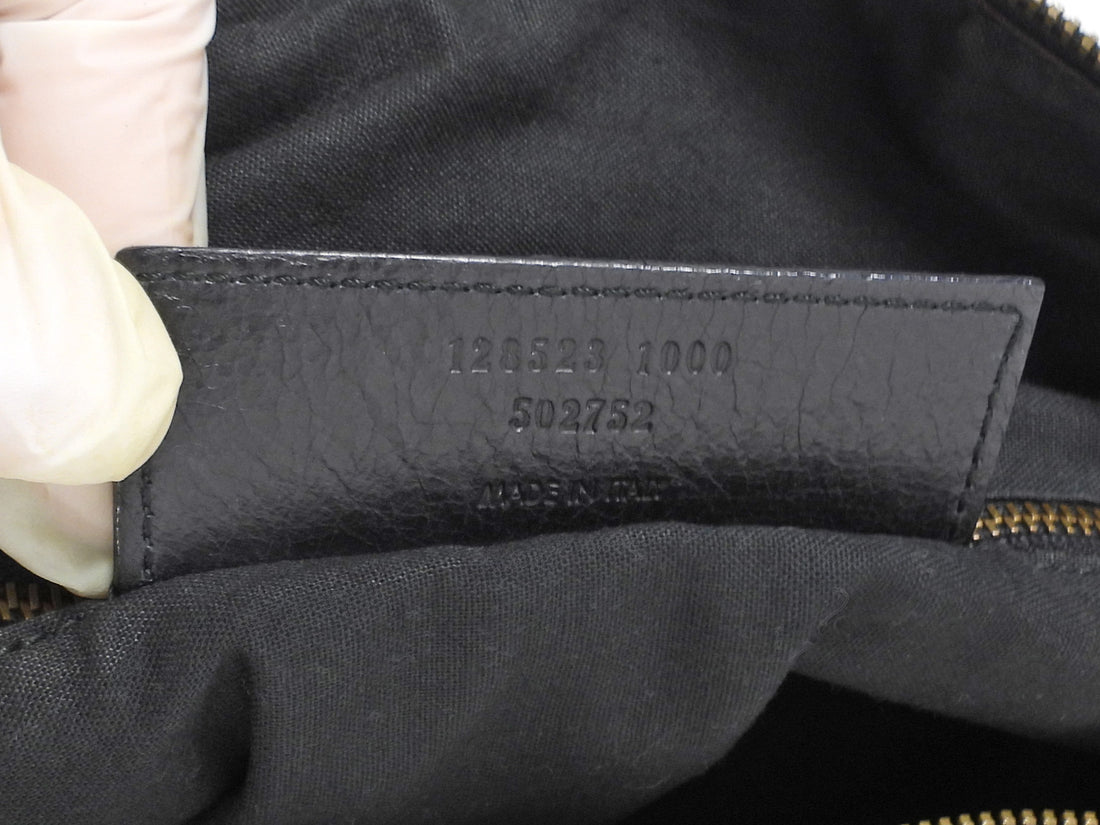 Balenciaga 2009 Black Lambskin Twiggy Moto City Duffle Bag