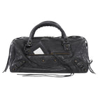 Balenciaga 2009 Black Lambskin Twiggy Moto City Duffle Bag