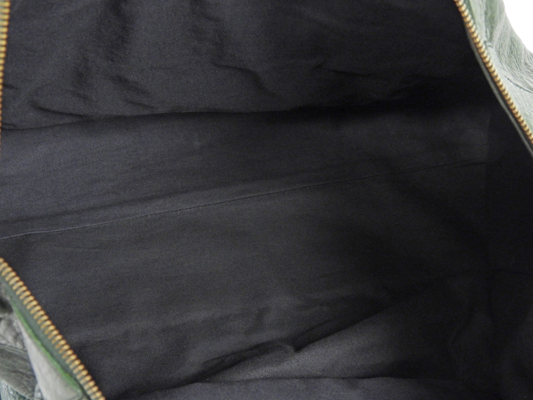 Balenciaga Dark Green AW2006 City Work Arena Lambskin Leather Bag