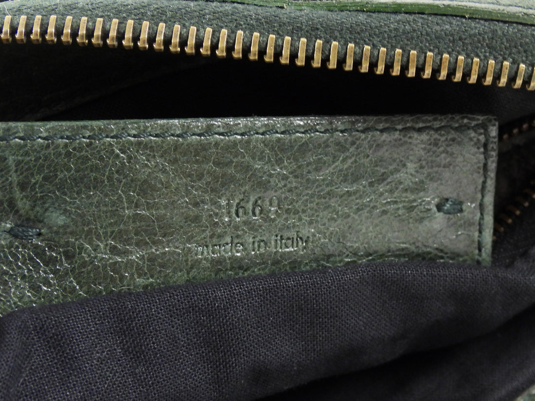 Balenciaga Dark Green AW2006 City Work Arena Lambskin Leather Bag