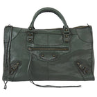 Balenciaga Dark Green AW2006 City Work Arena Lambskin Leather Bag