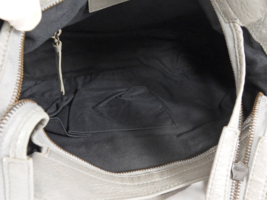 Balenciaga Light Grey SS2014 Lambskin City First Bag