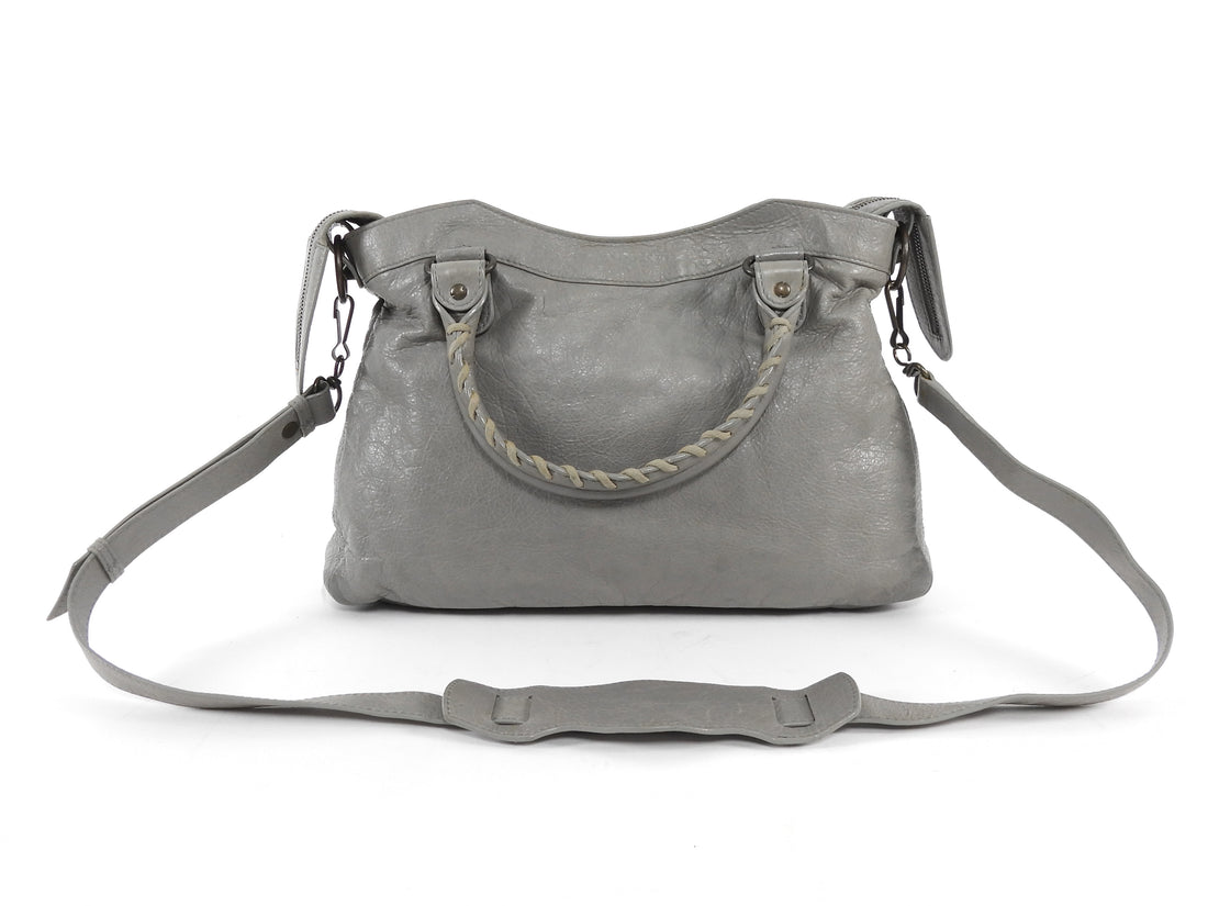 Balenciaga Light Grey SS2014 Lambskin City First Bag