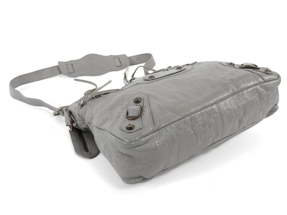 Balenciaga Light Grey SS2014 Lambskin City First Bag
