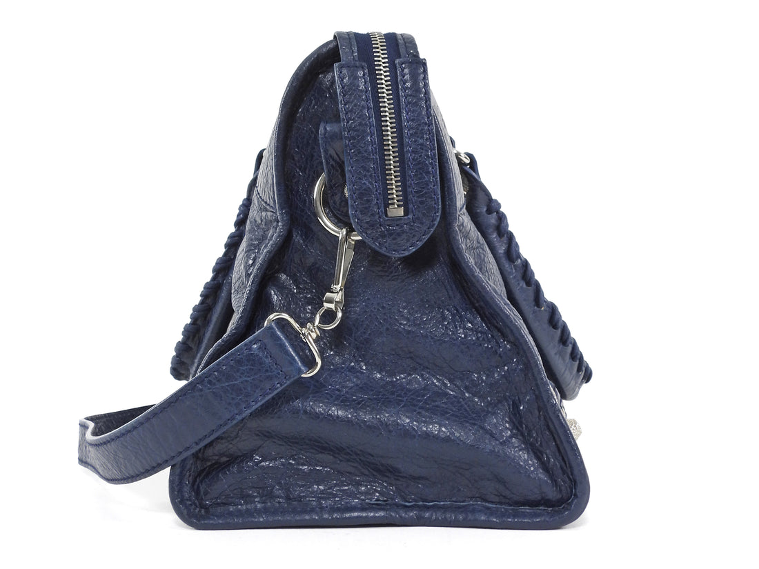 Balenciaga SS2005 Vintage Giant 12 Stud Navy Blue City Work Bag