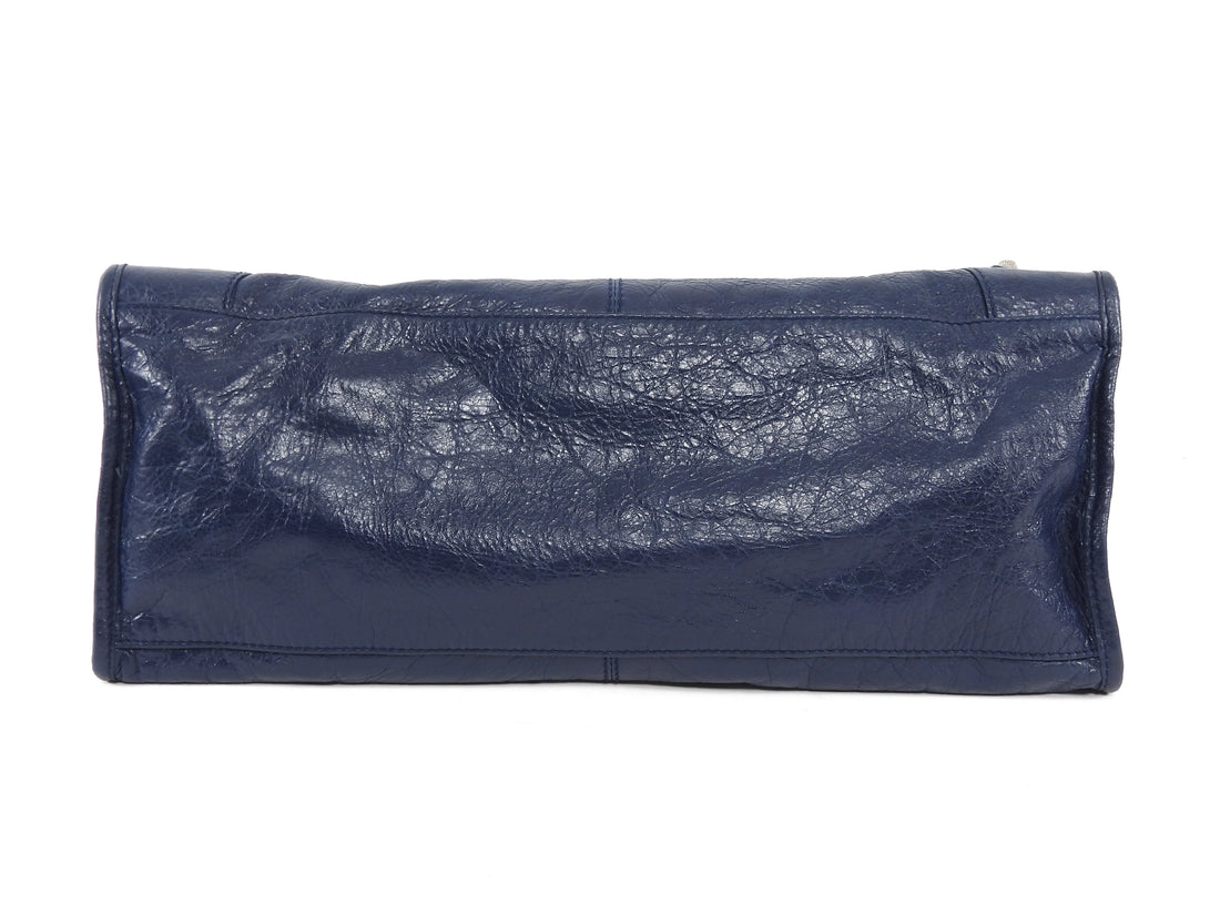 Balenciaga SS2005 Vintage Giant 12 Stud Navy Blue City Work Bag