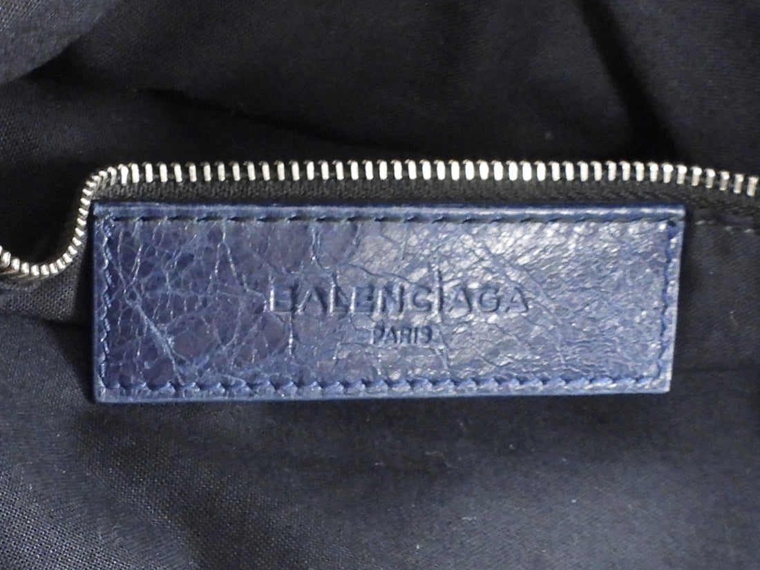 Balenciaga SS2005 Vintage Giant 12 Stud Navy Blue City Work Bag