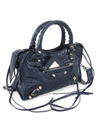 Balenciaga Navy Blue SS 2018 Mini Lambskin Moto City Bag Mini