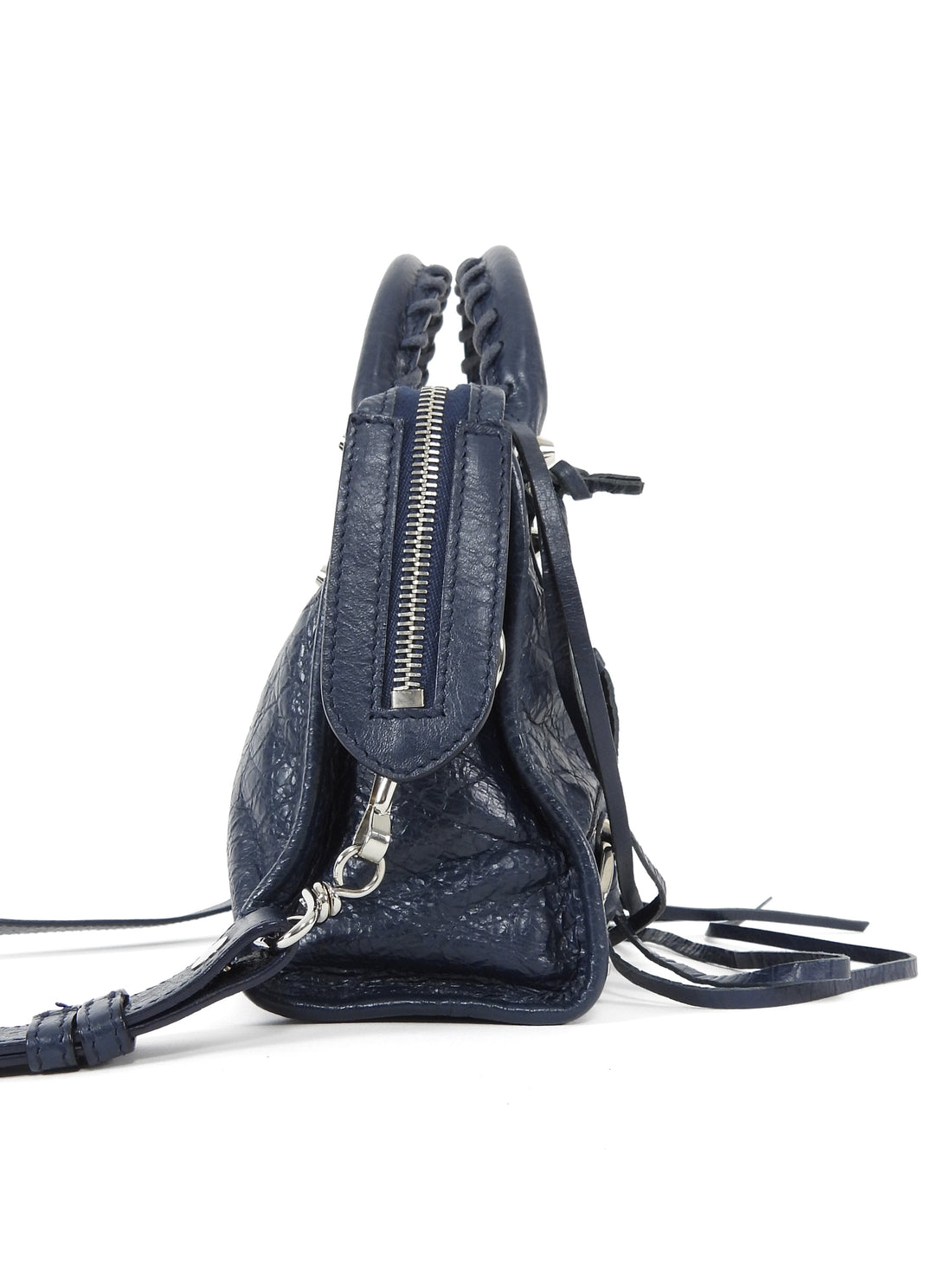 Balenciaga Navy Blue SS 2018 Mini Lambskin Moto City Bag Mini
