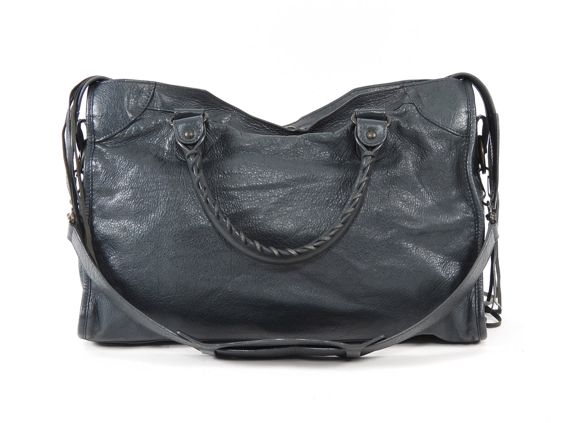 Balenciaga Dark Slate Grey AW2011 Arena Lambskin Leather Medium Classic City Moto Bag