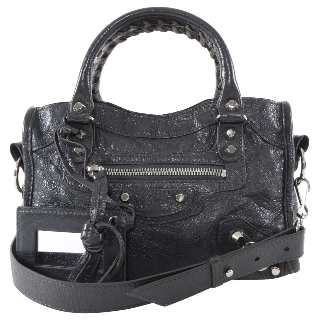 Balenciaga Dark Slate Grey Classic Mini City Bag SHW