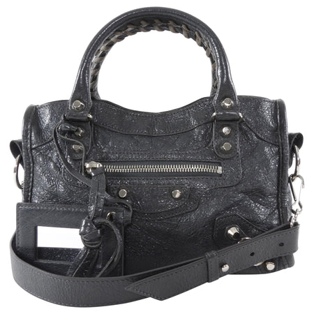 Balenciaga Dark Slate Grey Classic Mini City Bag SHW