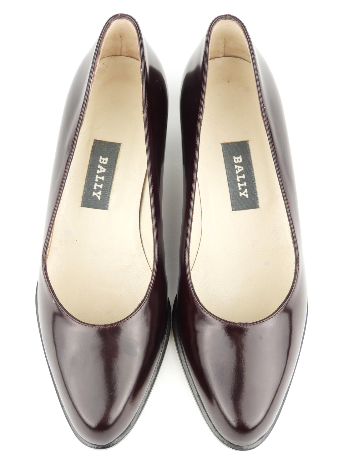 Bally Dark Brown Shiny Leather Block Heel Court Shoes - 38