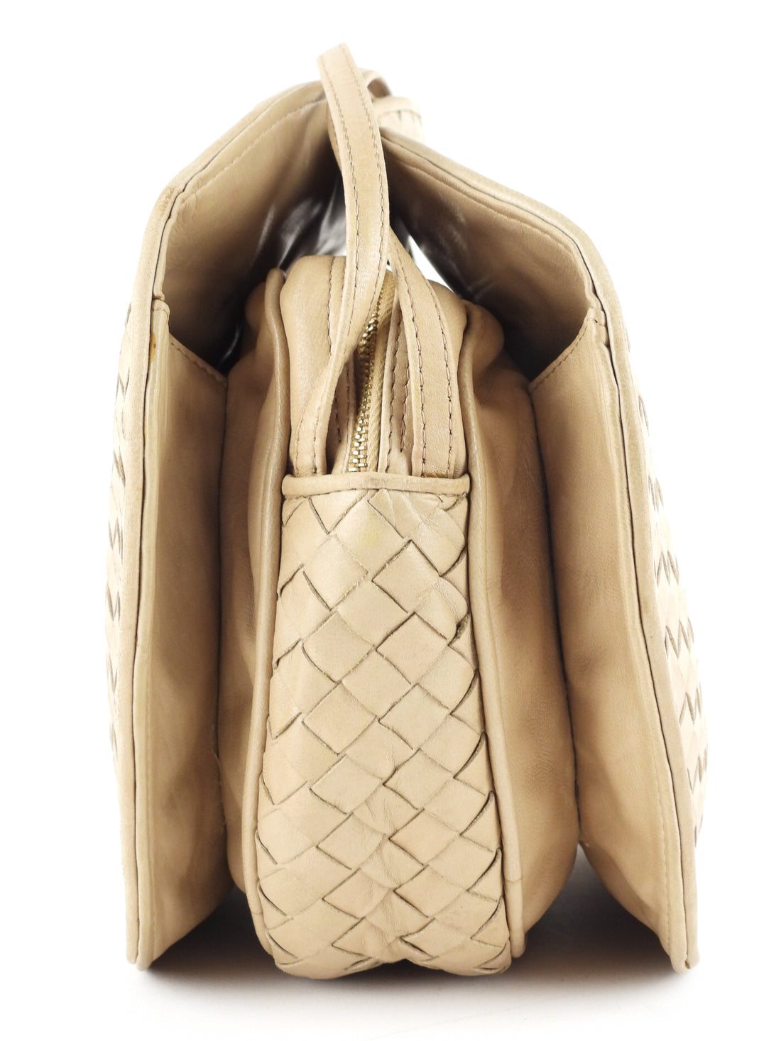 Bottega Veneta Vintage Beige Intrecciato Leather Shoulder Bag – I MISS YOU  VINTAGE