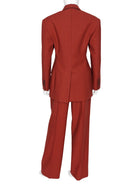 Brunello Cucinelli Paprika Red Wool 2pc Woven Pants Suit - IT 42 / 6