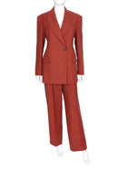 Brunello Cucinelli Paprika Red Wool 2pc Woven Pants Suit - IT 42 / 6