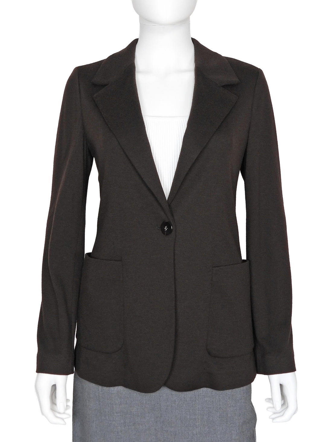 Brunello Cucinelli Brown Wool Blend Notch Collar Double Breasted Blazer Jacket - IT 42 / 6 / M