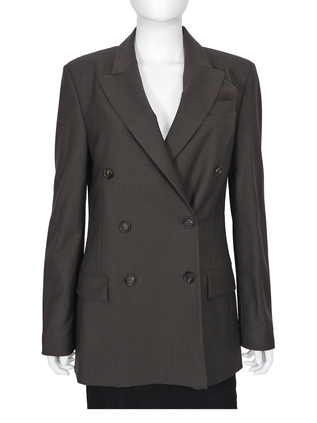 Brunello Cucinelli Wool Blend Notch Collar Double Breasted Blazer Jacket - IT 41 / US 6 / M
