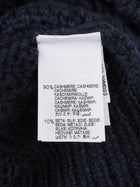 Brunello Cucinelli Navy Cashmere Shimmer Sequin Cable Knit Crop Sweater - S
