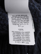 Brunello Cucinelli Navy Cashmere Shimmer Sequin Cable Knit Crop Sweater - S