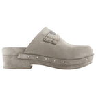 Brunello Cucinelli Greige Suede Monili Clog Platform Mules - 36.5