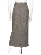 Brunello Cucinelli Brown Wool and Silk Tweed Midi Skirt - IT 40 / US 4