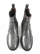 Brunello Cucinelli Charcoal Metallic Leather Glitter Striped Web Chelsea Boot - 37