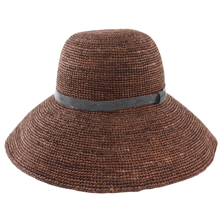 Brunello Cucinelli Brown Raffia Wide Brim Monili Sun Hat