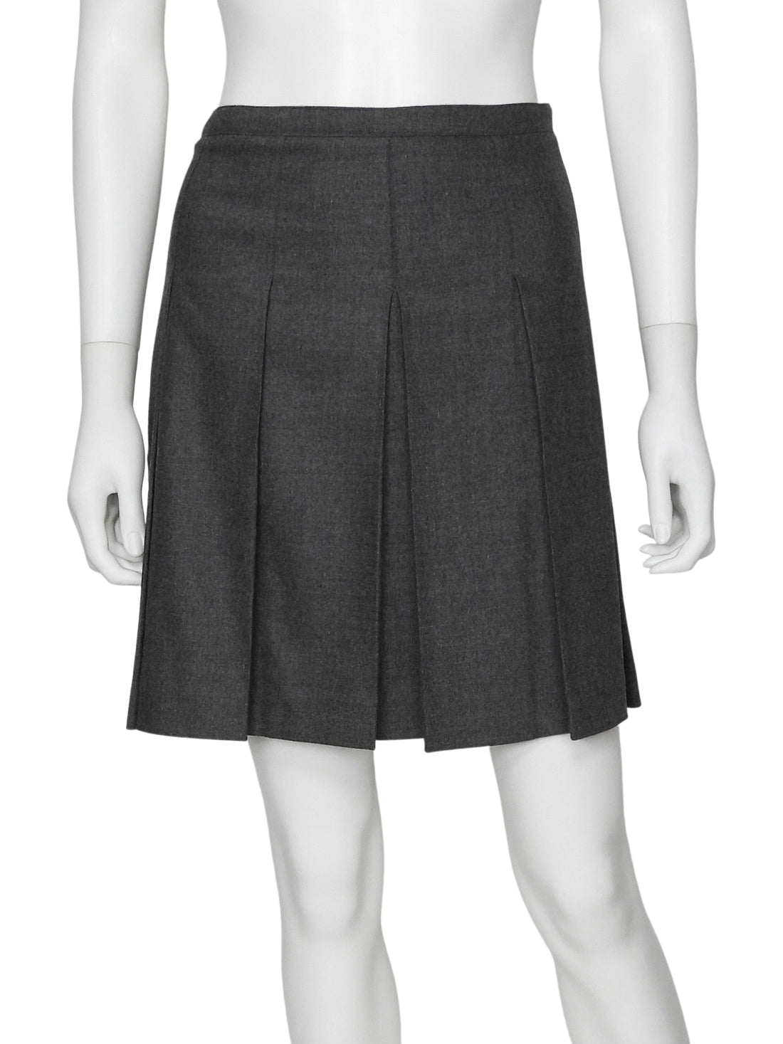 Burberry London Grey Wool Cashmere Flare Pleated Skirt - US 8 /  IT 42 /  UK 10