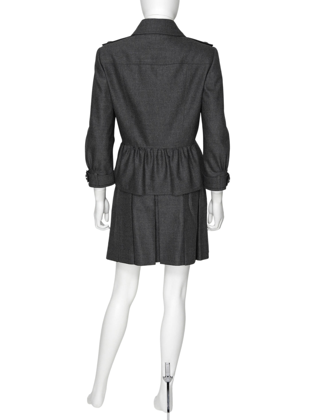 Burberry London Grey Wool Cashmere Flare Pleated Skirt - US 8 /  IT 42 /  UK 10