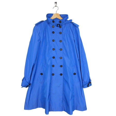 Burberry Iridescent Blue Tropical Gabardine Raincoat - US10